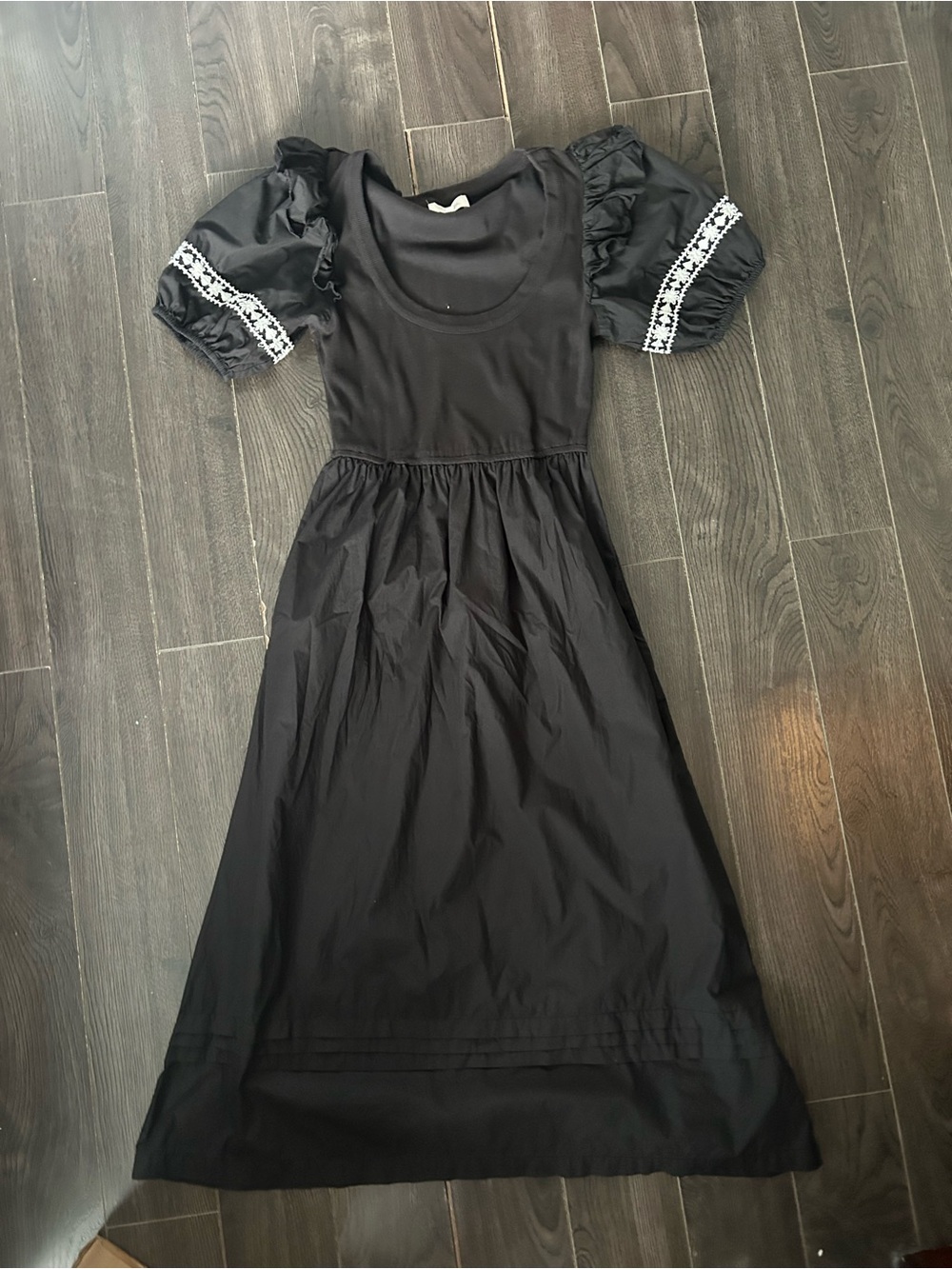 Cleobella Black Maxi Dress with Puff Sleeves